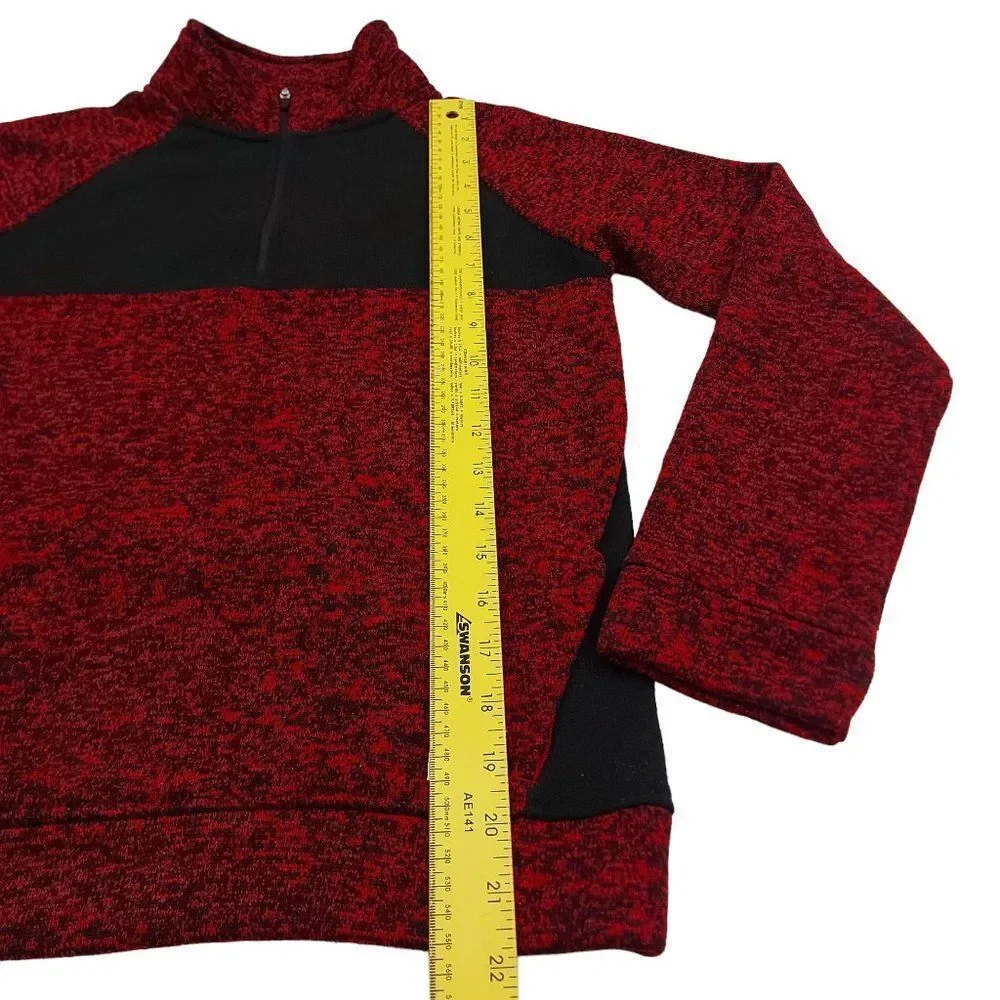Oshkosh B'gosh Fleece Sweater Boys 14 Red Black 1/4 Zip Lightweight Travel
